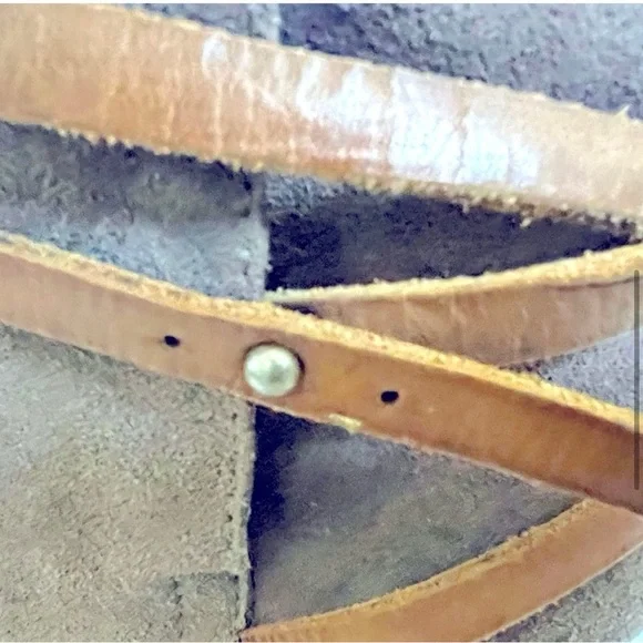 Golden Goose Suede Ankle Boots with Brown Straps - Picture 4 of 9